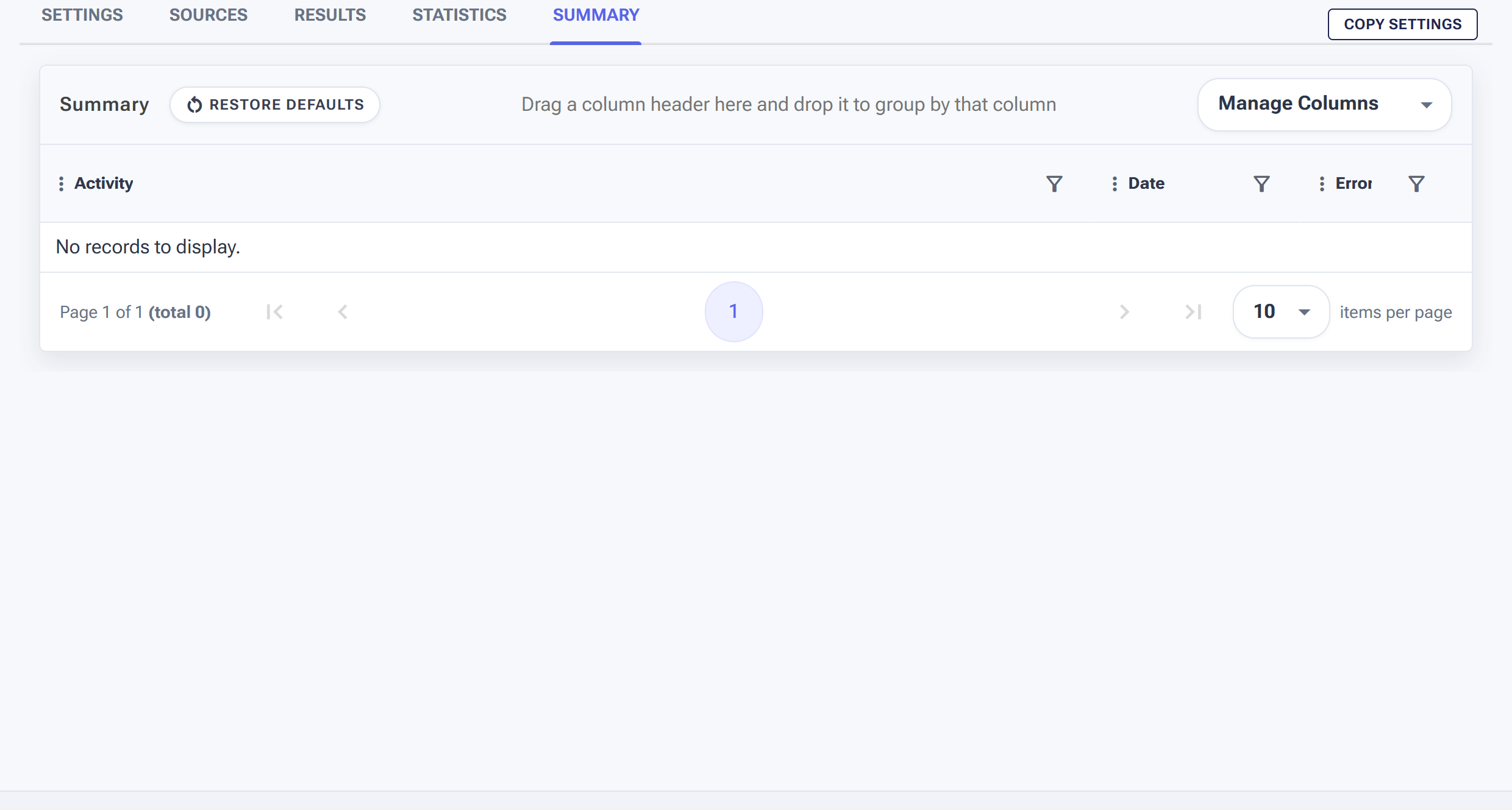The Summary tab activity log listing scheduled and completed follow actions with timestamps