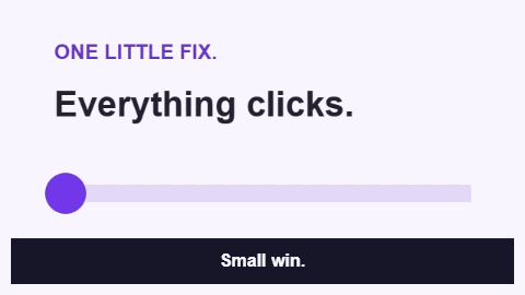 An original progress-dot animation with the caption Small win, created by this GIF maker.